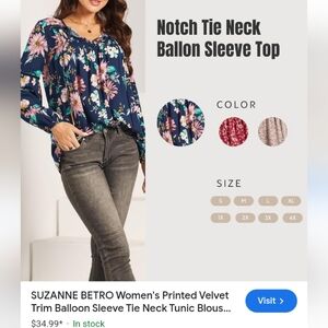 Suzanne Betro Floral Blouse Elegant Top